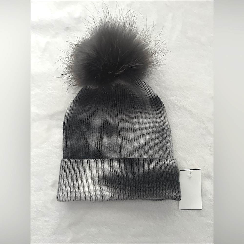 FURLUX Tie-Dye & Fox Pom-Pom Beanie
